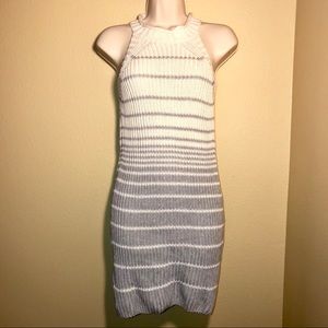 RUMOR BOUTIQUE Knit Grey/White Dress - Size Medium